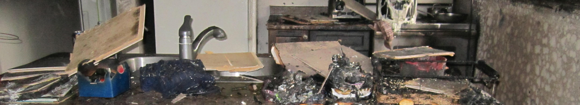 Kitchen destroyed by a fire