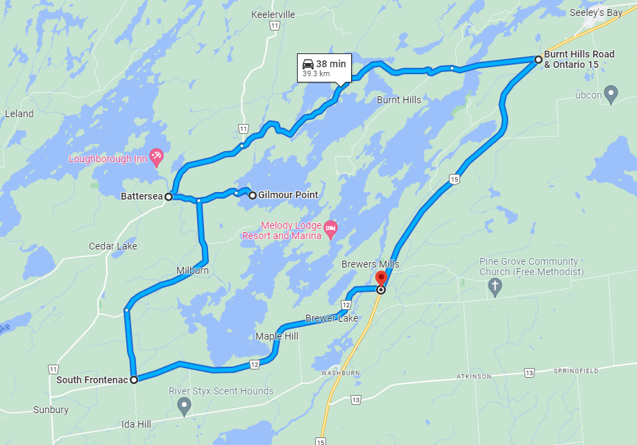 google map of tour