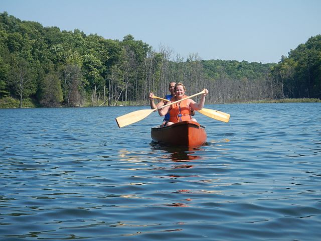 Canoeing on the lake