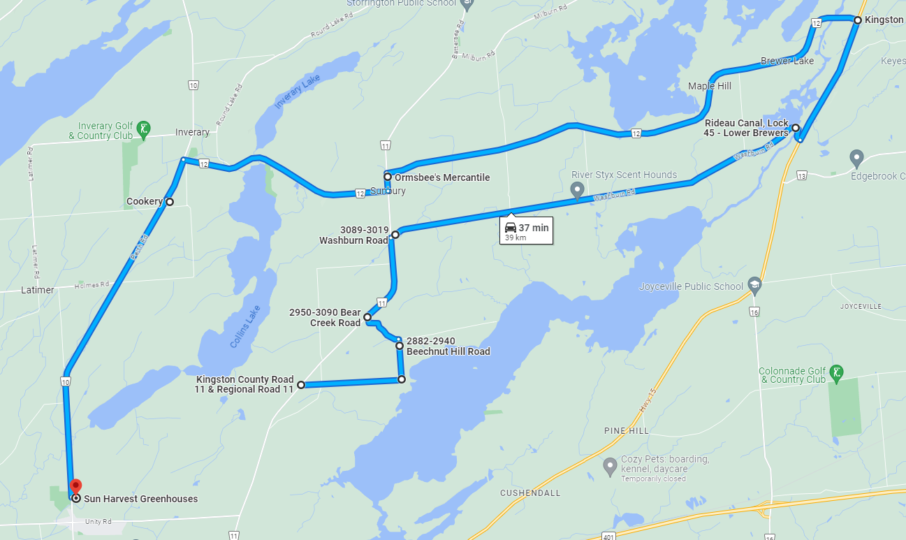 Mount Chesney and Sunbury lilac tour google map