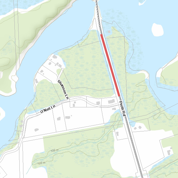 Select portion of Perth Rd. that will be under construction