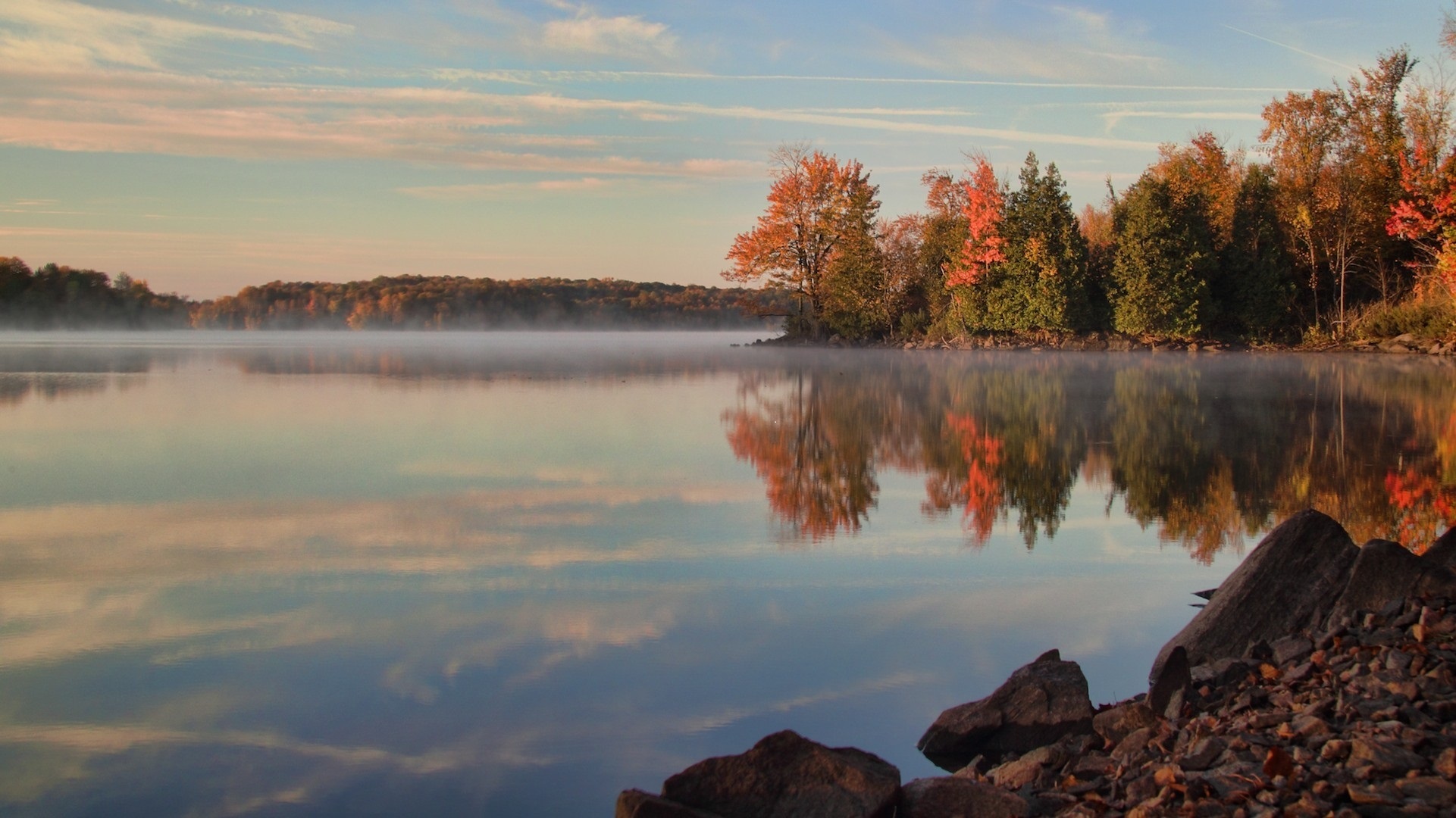 Lake in fall near Bedford