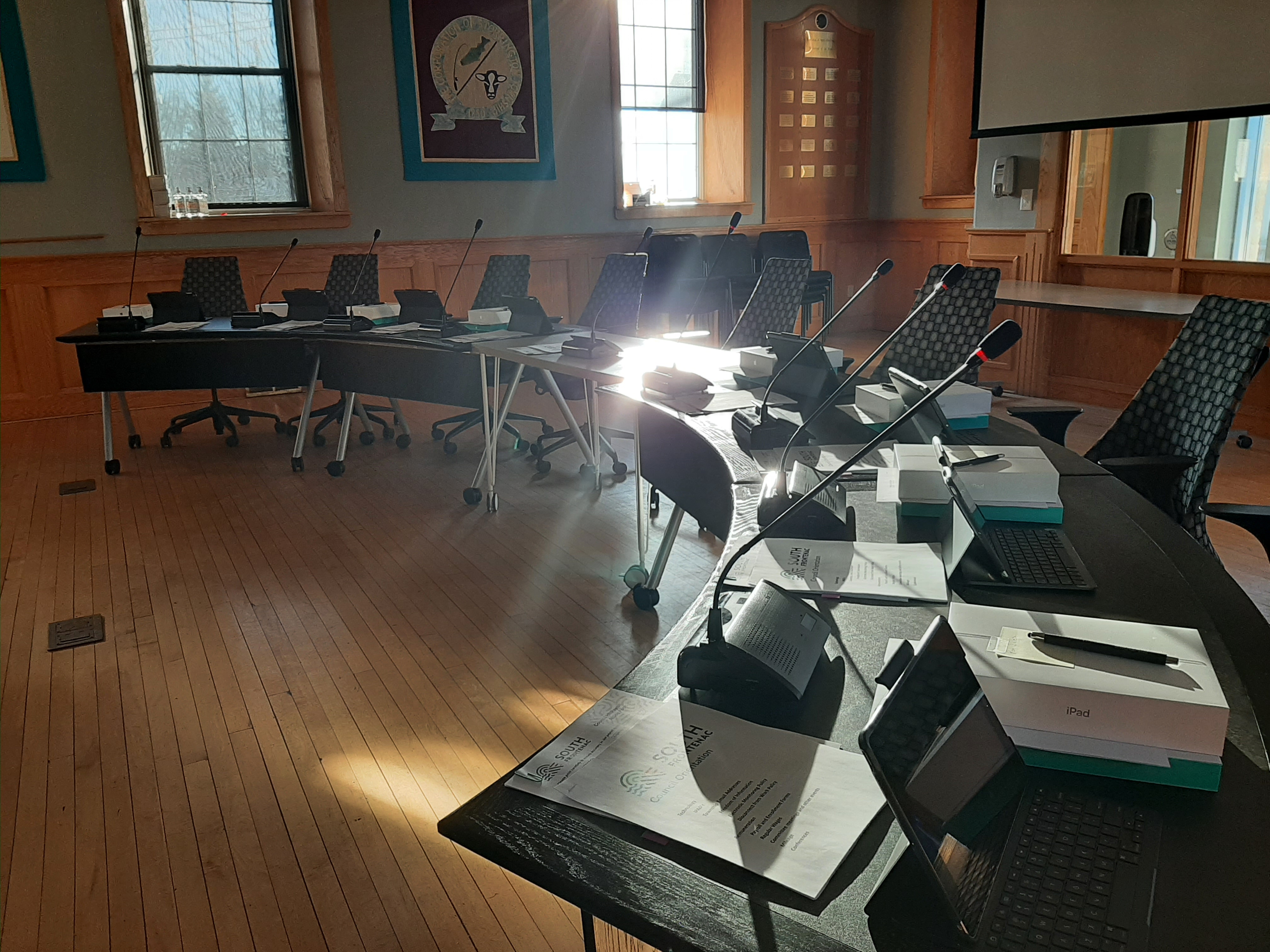 Council chambers before a meeting