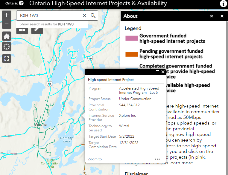 High Speed Internet Map Tool