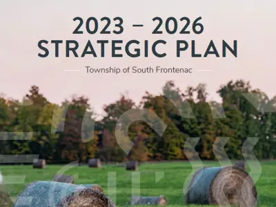 hay bales on cover of new strategic plan document
